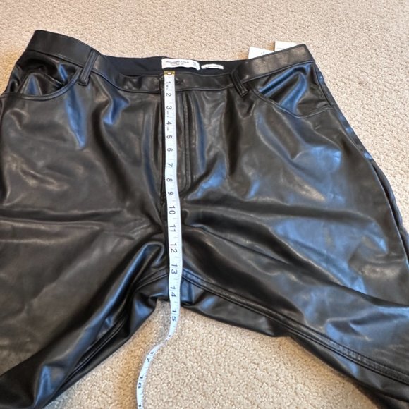 Abercrombie & Fitch Pants Vegan Leather Ankle Straight Ultra High Sz 18S/P Curve - Picture 8 of 12